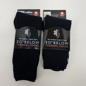 2 Pairs Vermont Country Store 30 Below Thermal Wool Socks MEDIUM New